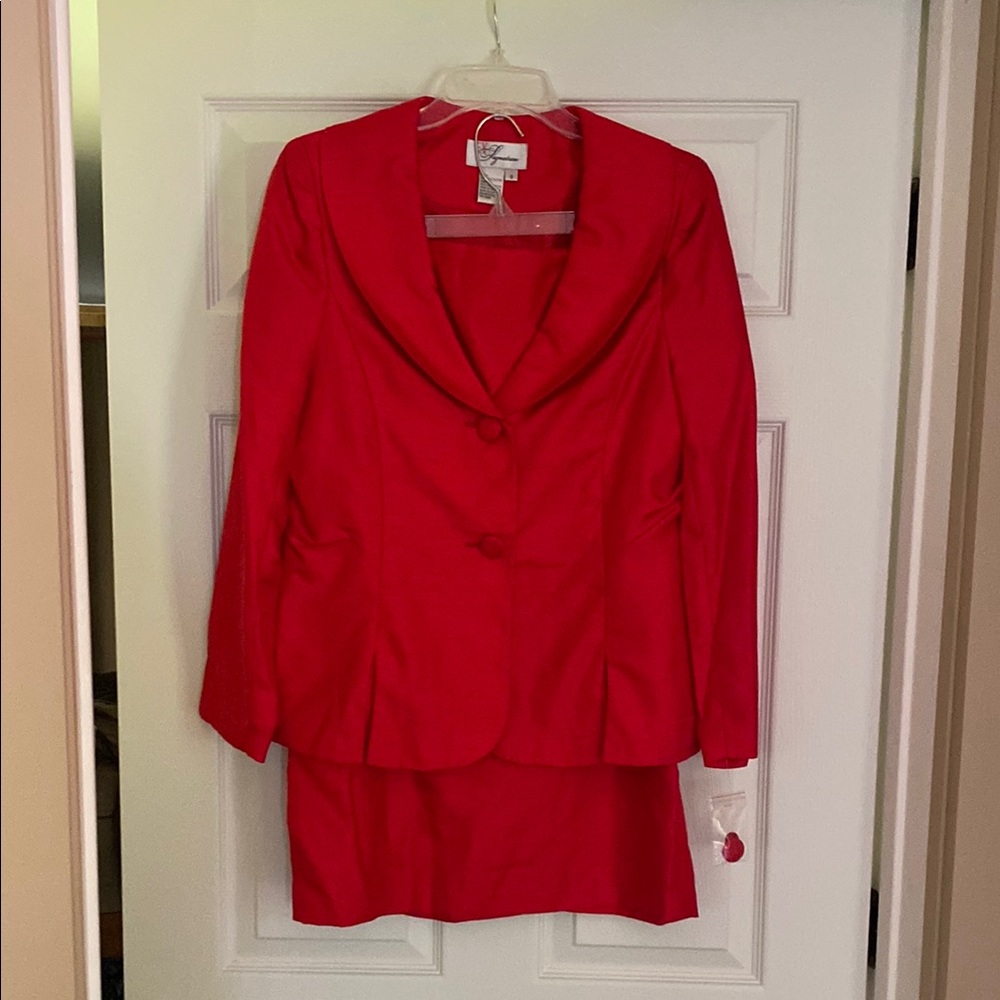 Red Blazer and Pencil Skirt Formal